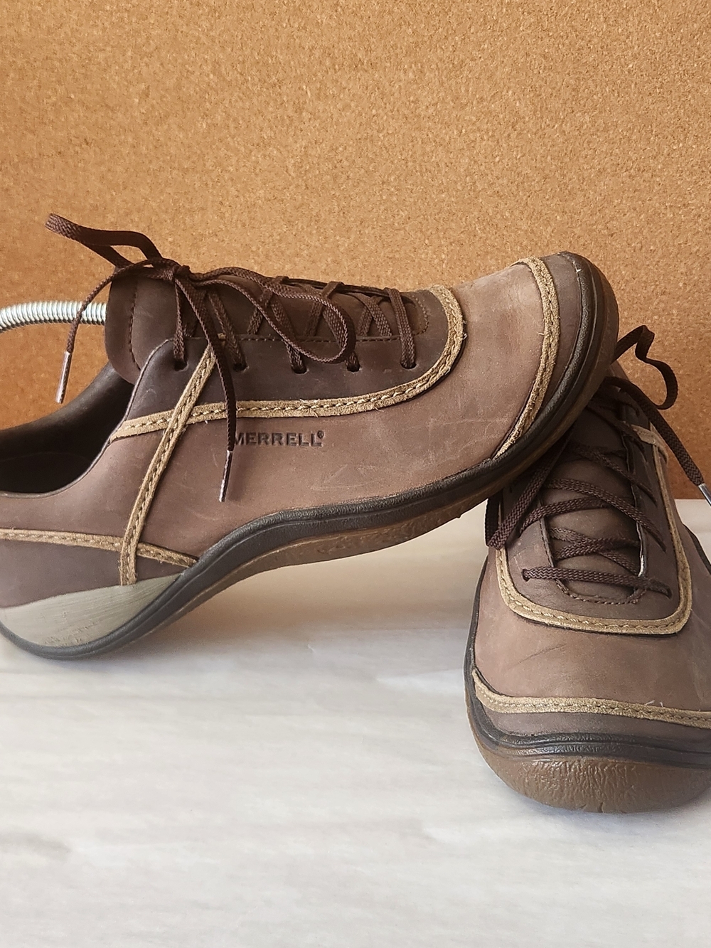Merrell Cypress Womens 10 Brown Chocolate Leather Hiking Walking Shoes Lace Up